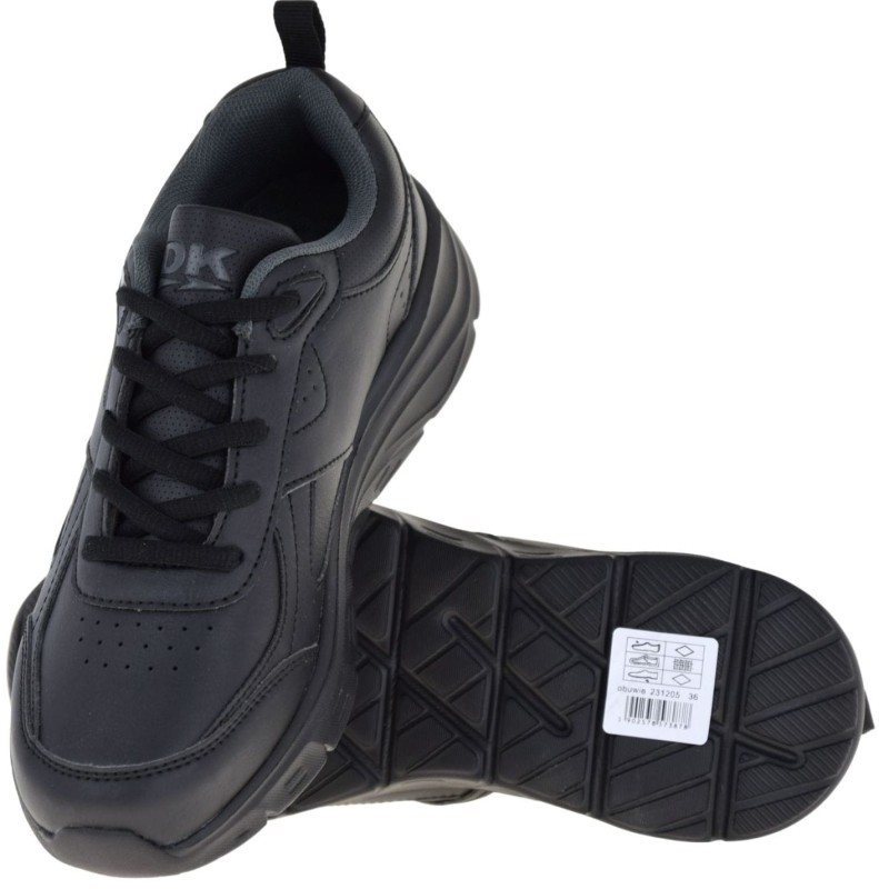 sneakersy damskie czarne, wygodne buty sportowe na co dzień DK 231205 (5).jpg
