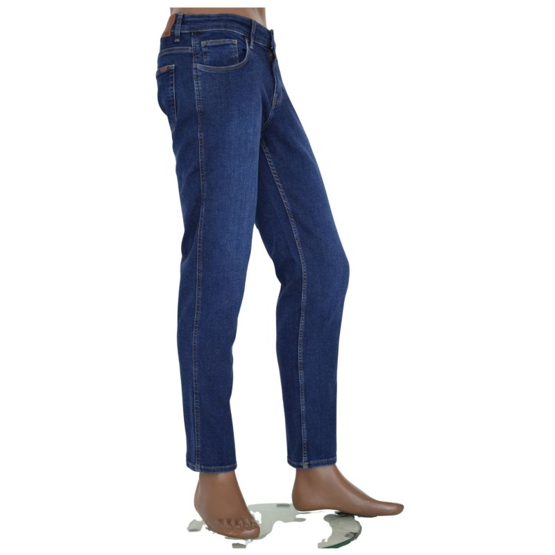 Jeansy męskie granatowe VENTANA 970-076 – prosta nogawka, 5 kieszeni, guzik z logo (1).jpg