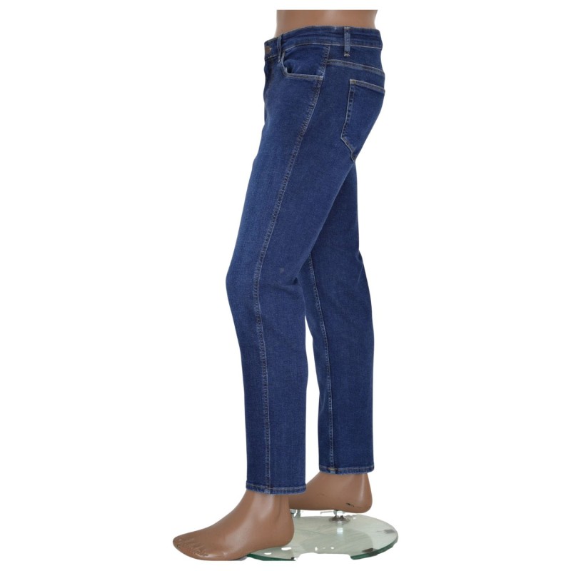 Jeansy męskie granatowe VENTANA 970-076 – prosta nogawka, 5 kieszeni, guzik z logo (4).jpg