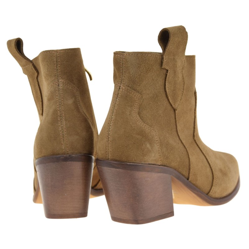 Botki kowbojki damskie brązowe NICOLE 3153 – skóra naturalna nubuk, zamek, eleganckie na słupku 7 cm (3).jpg