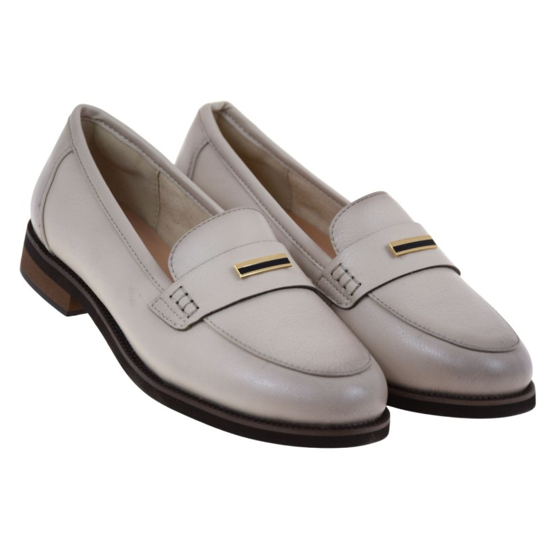 Mokasyny damskie skórzane beżowe CAMBELL 26-19381BG loafersy z ozdobą (3).jpg