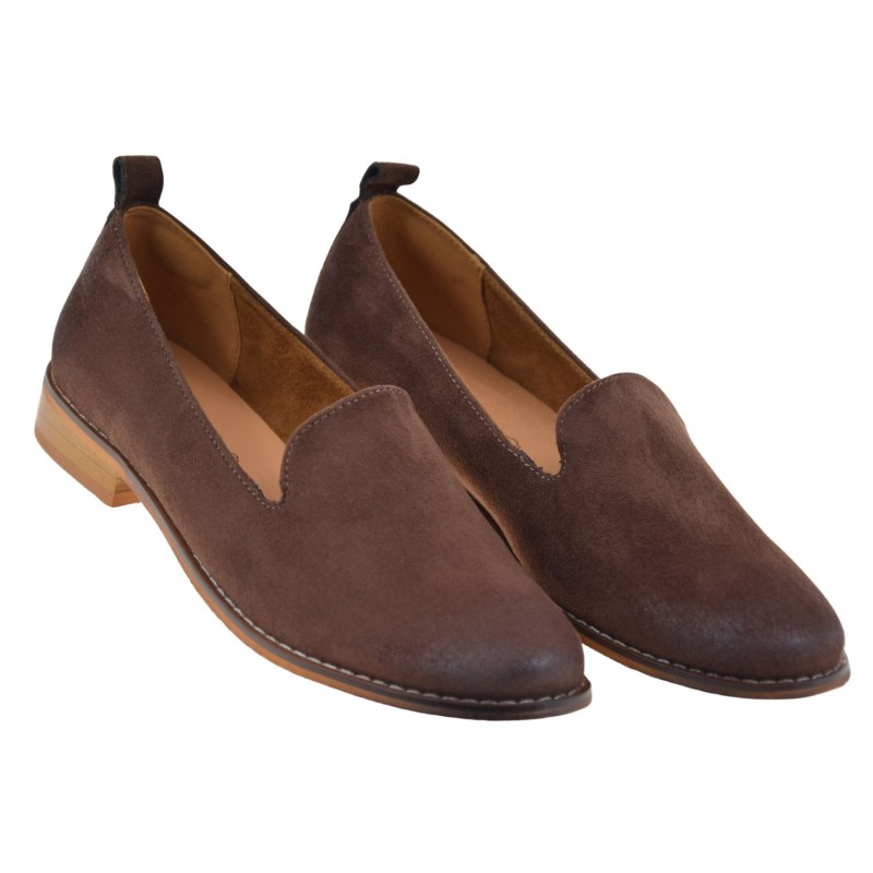 Brązowe mokasyny damskie loafersy eko zamsz POTOCKI 26-19337CHO (2).jpg