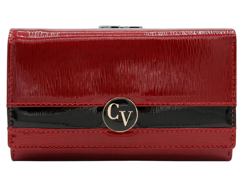 portfel damski skórzany lakierowany czerwony 4U Cavaldi H23-2-SH Red (1).webp