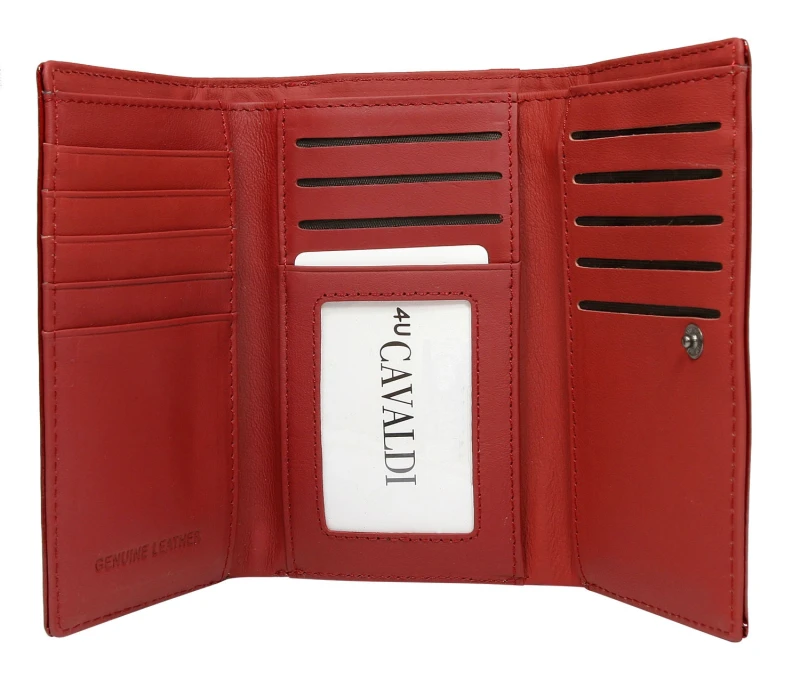portfel damski skórzany lakierowany czerwony 4U Cavaldi H23-2-SH Red (2).webp