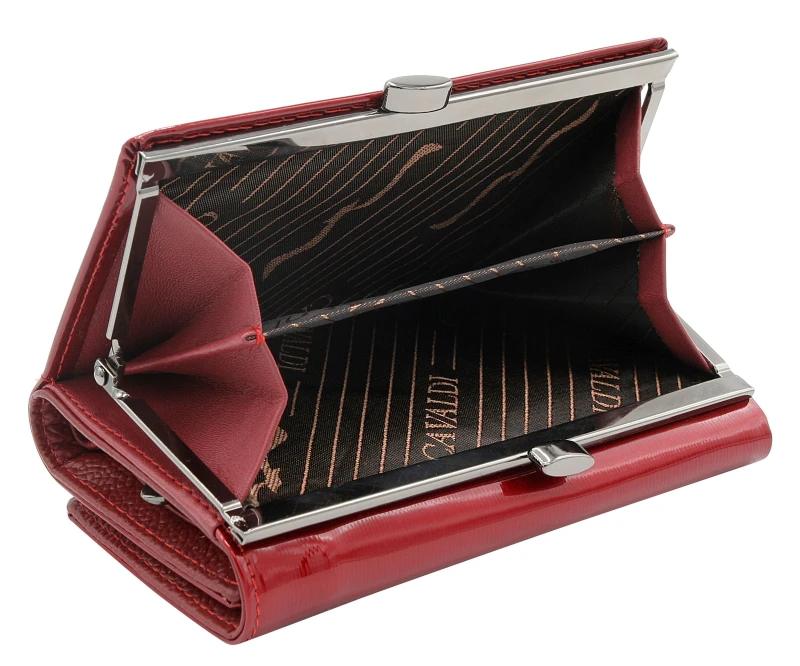 portfel damski skórzany lakierowany czerwony 4U Cavaldi H23-2-SH Red (3).webp