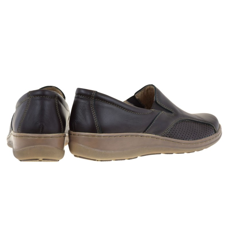 mokasyny damskie HELIOS 453 brąz czekoladowy wygodne eleganckie loafersy okrągły nosek (2).jpg