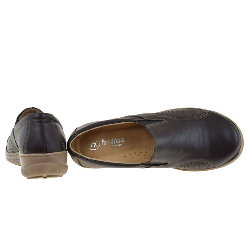 mokasyny damskie HELIOS 453 brąz czekoladowy wygodne eleganckie loafersy okrągły nosek (5).jpg