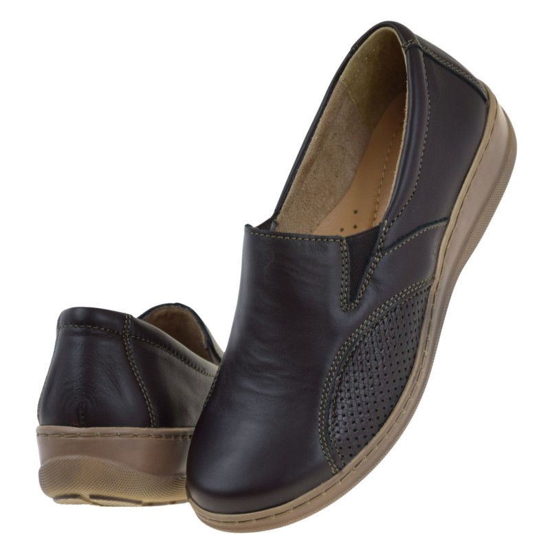 mokasyny damskie HELIOS 453 brąz czekoladowy wygodne eleganckie loafersy okrągły nosek (6).jpg