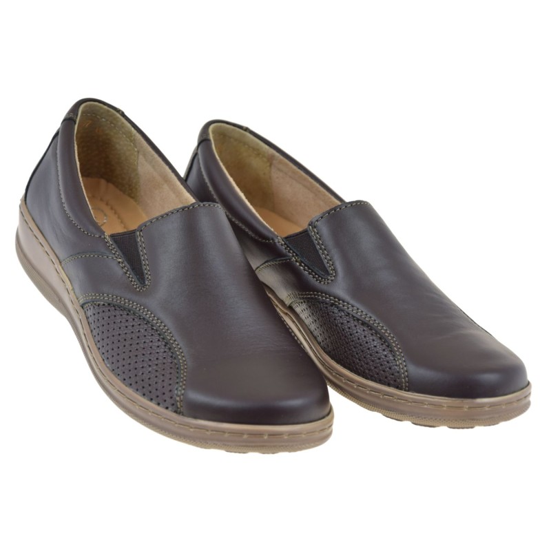 mokasyny damskie HELIOS 453 brąz czekoladowy wygodne eleganckie loafersy okrągły nosek (7).jpg