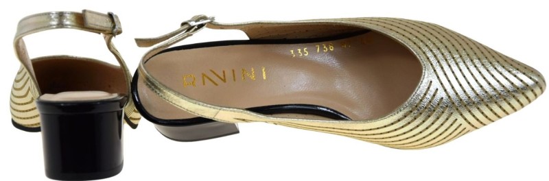 Złote czółenka slingback RAVINI 335.738 ze skóry naturalnej z odkrytą piętą (4).jpg
