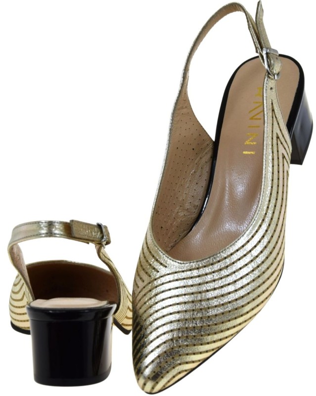 Złote czółenka slingback RAVINI 335.738 ze skóry naturalnej z odkrytą piętą (5).jpg