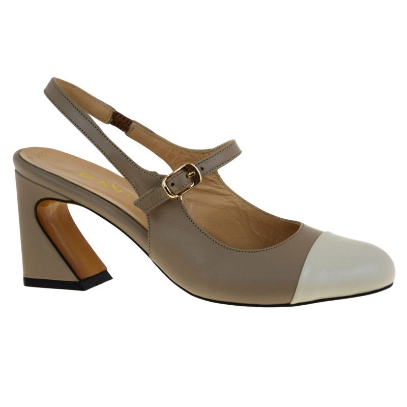Beżowe czółenka slingback skórzane na słupku z odkrytą piętą RAVINI 3151 (1).jpg