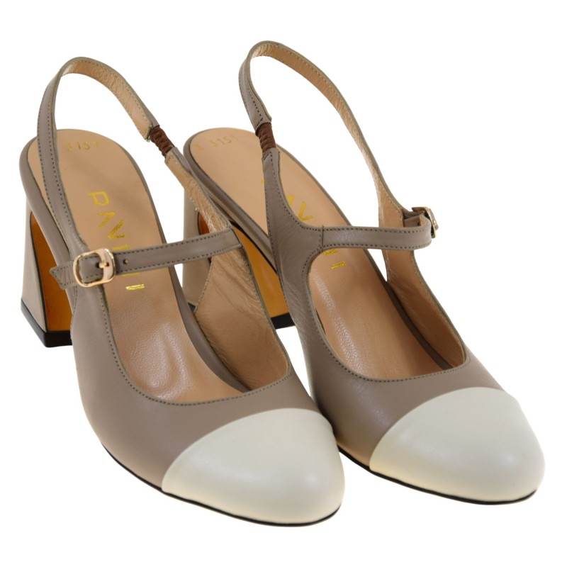 Beżowe czółenka slingback skórzane na słupku z odkrytą piętą RAVINI 3151 (2).jpg