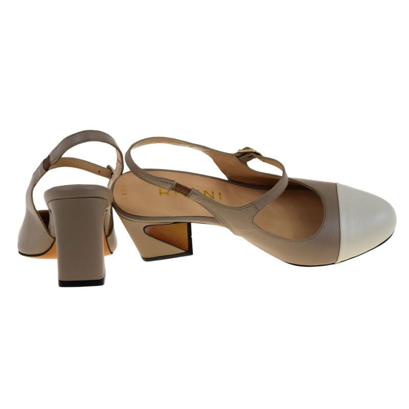 Beżowe czółenka slingback skórzane na słupku z odkrytą piętą RAVINI 3151 (4).jpg