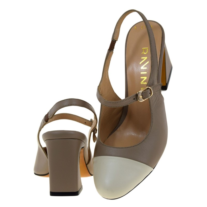 Beżowe czółenka slingback skórzane na słupku z odkrytą piętą RAVINI 3151 (5).jpg