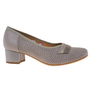 Beżowe czółenka damskie skórzane na słupku eleganckie GALANT 4062