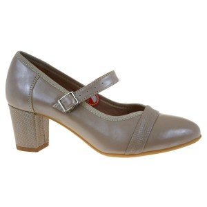 Eleganckie czółenka damskie skórzane beżowe na słupku GALANT 4067