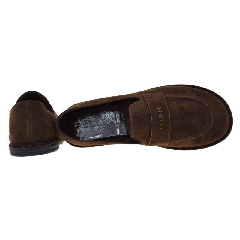 Brązowe mokasyny damskie zamszowe ARTIKER 58C1568 loafersy wsuwane (2).jpg