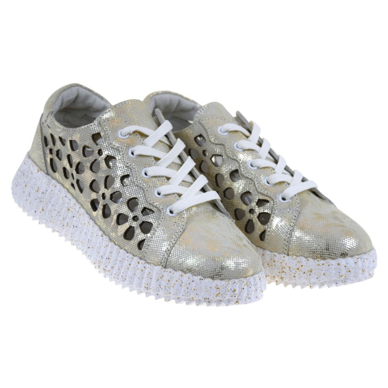 Eleganckie półbuty damskie ARTIKER 58C1263 złoto-beżowe ażurowe skórzane (2).jpg