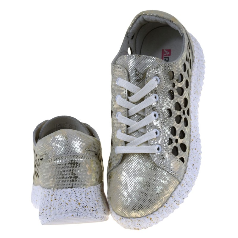 Eleganckie półbuty damskie ARTIKER 58C1263 złoto-beżowe ażurowe skórzane (5).jpg