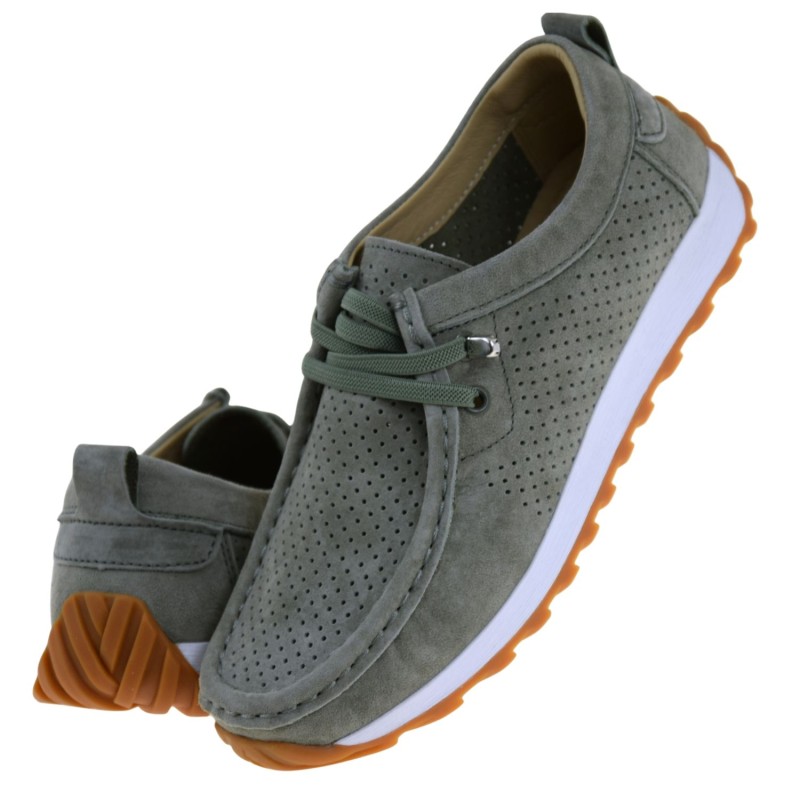 Mokasyny damskie zielone skórzane ażurowe EVENTO 26PB17-9772 (5).jpg