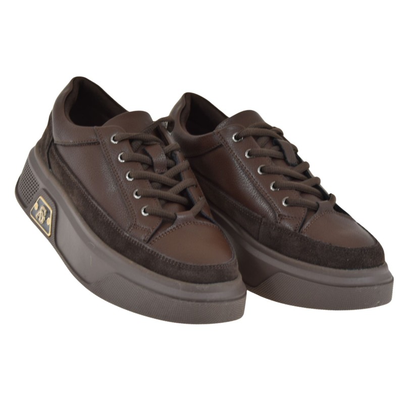 Brązowe półbuty damskie skórzane na platformie CAMBELL 26-19343BR (2).jpg