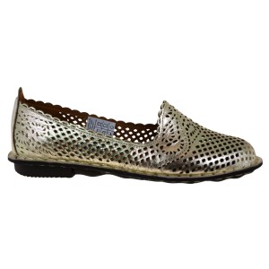 Złote półbuty damskie ażurowe skórzane wsuwane COMFORTABEL 830048-82