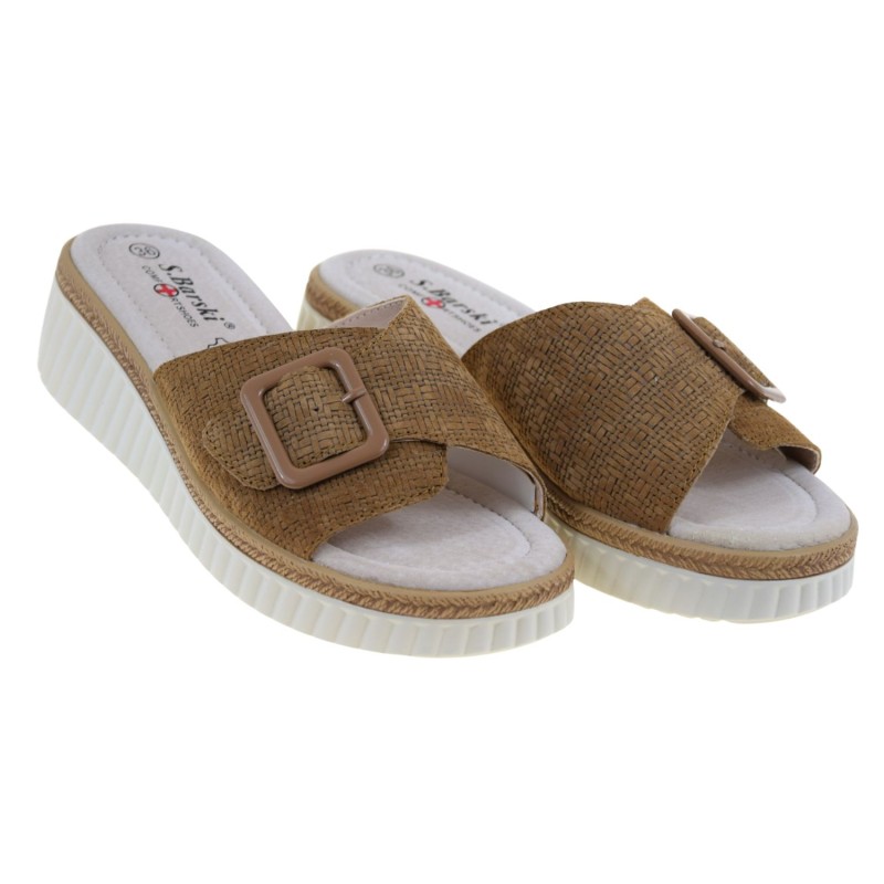 Brązowe klapki damskie skórzane na lato S.BARSKI LR61-7002 (2).jpg