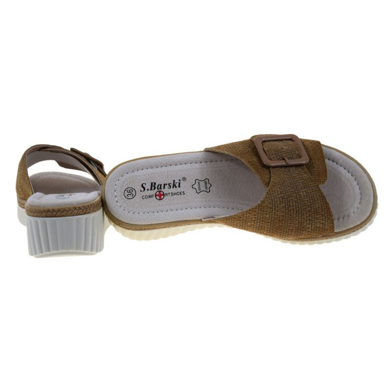 Brązowe klapki damskie skórzane na lato S.BARSKI LR61-7002 (4).jpg