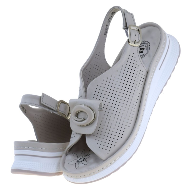 beżowe sandały damskie na koturnie skórzane EVENTO 9759 eleganckie i wygodne (5).jpg