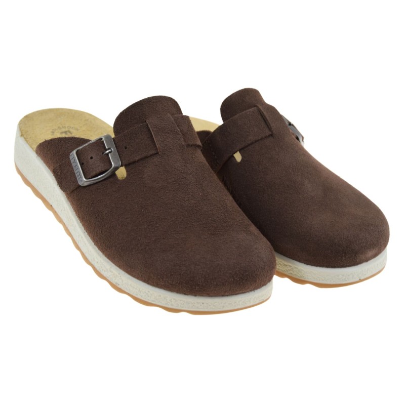 Klapki damskie skórzane zamszowe brązowe FLY FLOT 51 J83 CC barefoot (2).jpg