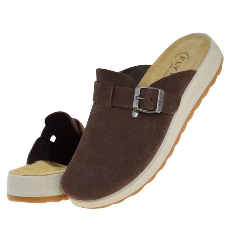 Klapki damskie skórzane zamszowe brązowe FLY FLOT 51 J83 CC barefoot (5).jpg