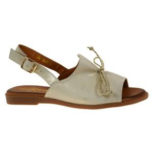 Eleganckie sandały damskie skórzane beżowo-złote CAMBELL 26-19387GD