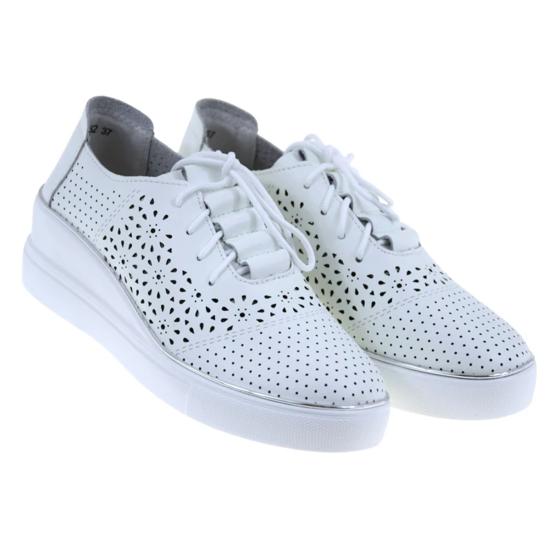 Białe półbuty damskie skórzane ażurowe na koturnie ARTIKER 48C1532 (2).jpg