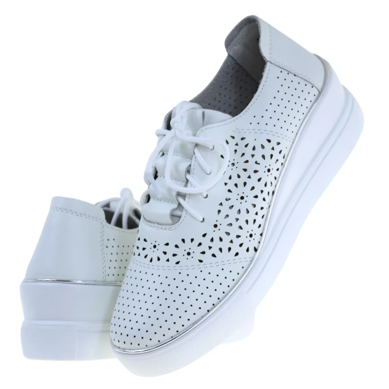 Białe półbuty damskie skórzane ażurowe na koturnie ARTIKER 48C1532 (5).jpg