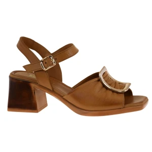 Sandały damskie skórzane brązowe na słupku eleganckie ARTIKER 58C2034