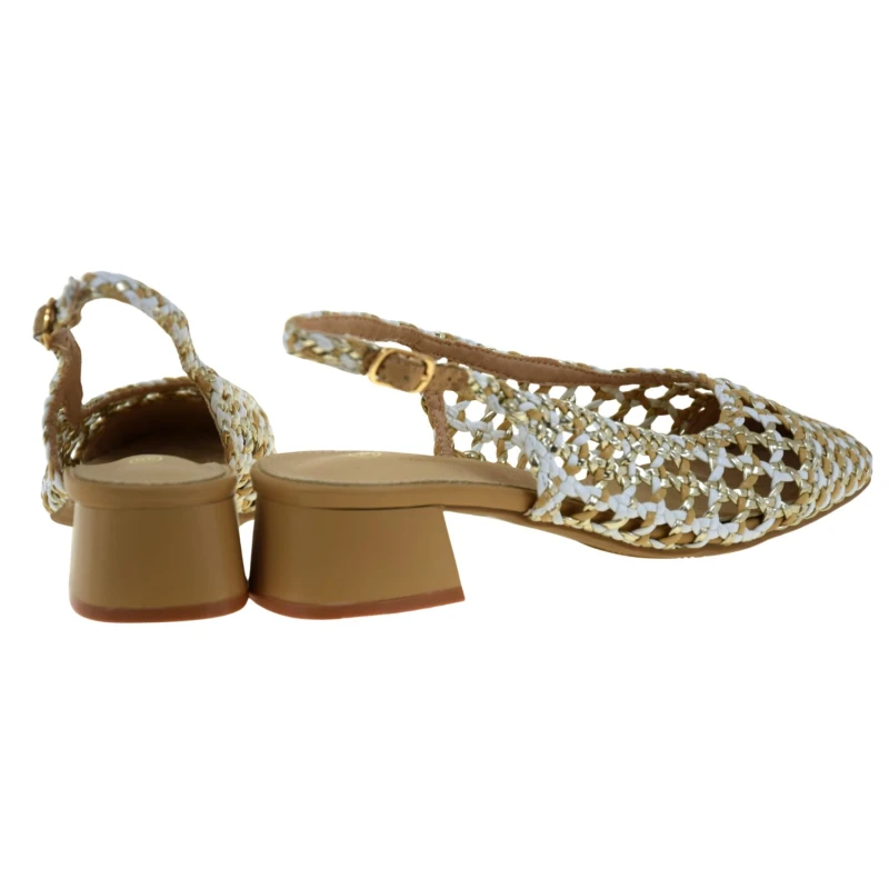 Ażurowe czółenka z odkrytą piętą złoto-białe beżowe S.BARSKI SR61-0100 (3).jpg