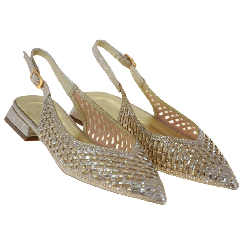 Czółenka damskie slingback szampańskie z kryształkami w szpic S.BARSKI SR61-0105 (2).jpg