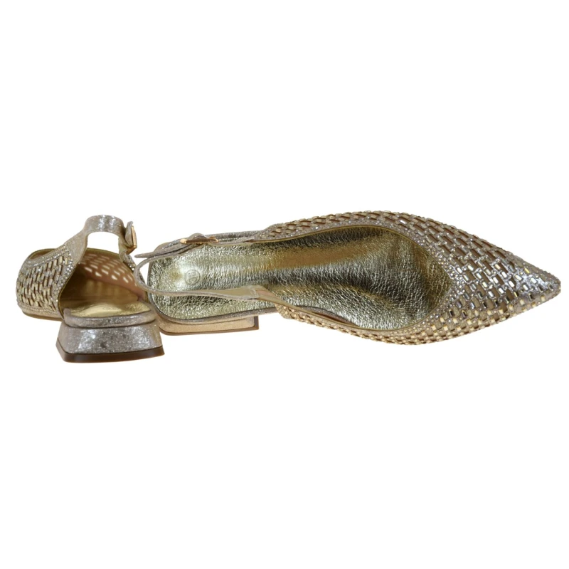 Czółenka damskie slingback szampańskie z kryształkami w szpic S.BARSKI SR61-0105 (4).jpg