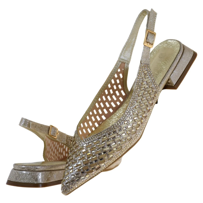 Czółenka damskie slingback szampańskie z kryształkami w szpic S.BARSKI SR61-0105 (5).jpg