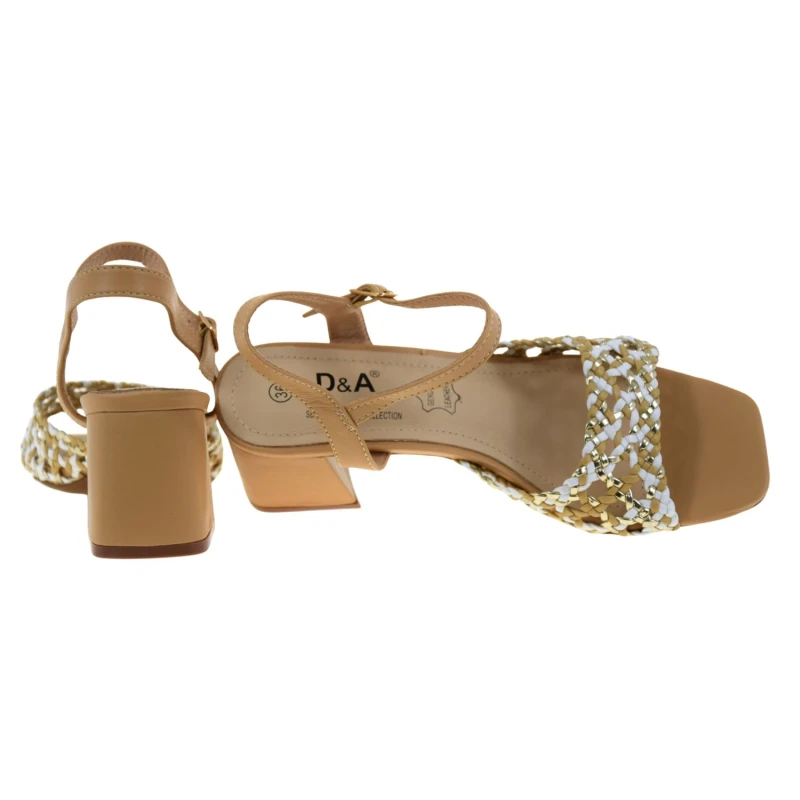 Beżowo-złote sandały damskie na słupku z plecionym przodem S.BARSKI SR61-0101 (4).jpg