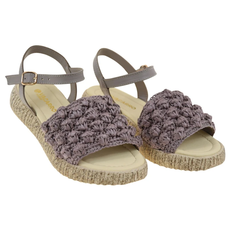 Komfortowe sandały damskie na lato szare z ozdobnym przodem VACARRO 116-1007 (2).jpg