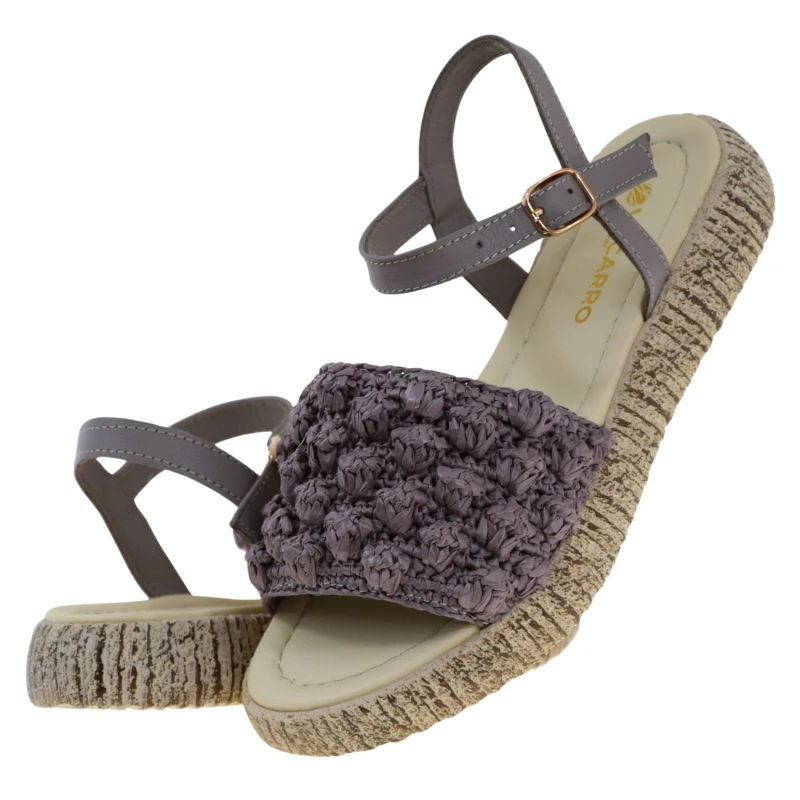 Komfortowe sandały damskie na lato szare z ozdobnym przodem VACARRO 116-1007 (5).jpg
