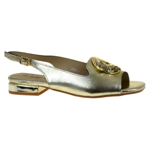 Złote sandały damskie skórzane wygodne eleganckie na lato S.BARSKI KV61-6026