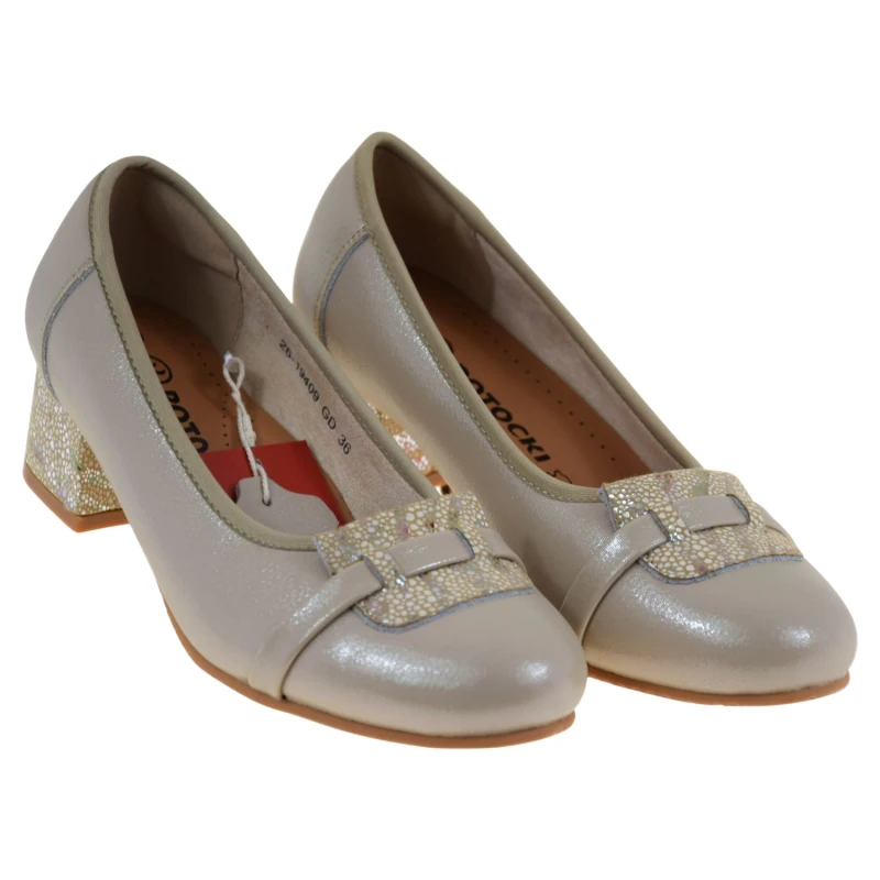 Eleganckie czółenka damskie POTOCKI 26-19409GD złote perłowe skóra naturalna (3).jpg