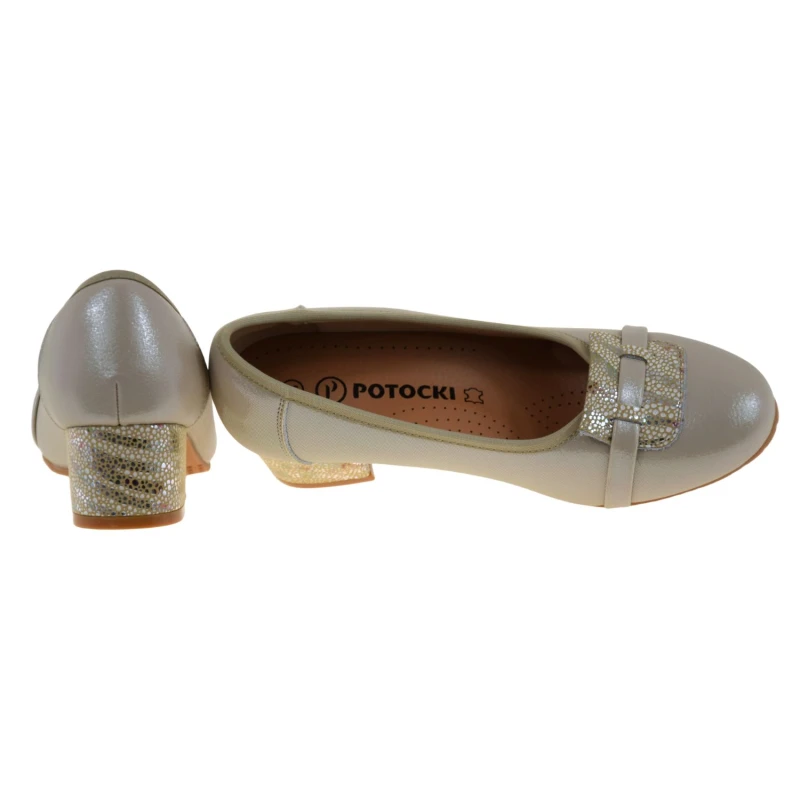 Eleganckie czółenka damskie POTOCKI 26-19409GD złote perłowe skóra naturalna (5).jpg