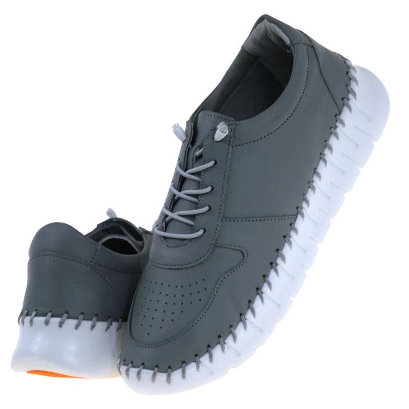 Półbuty damskie skórzane szare VACARRO NY.2130 lekkie wygodne na platformie (5).jpg