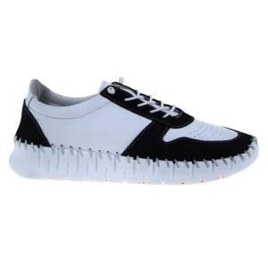 Półbuty damskie skórzane biało-czarne lekkie wygodne VACARRO NY.2140