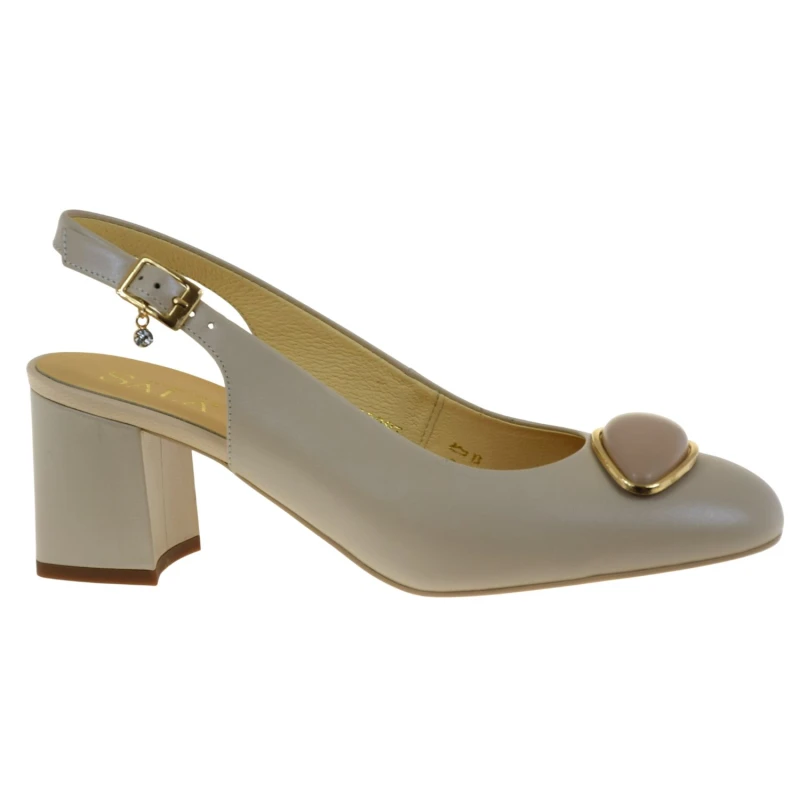 Beżowe czółenka damskie slingback SALA 20887 skórzane z odkrytą piętą (1).jpg