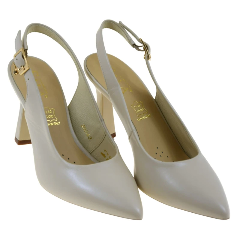 Beżowe czółenka damskie slingback skórzane na słupku SALA 20543 (2).jpg